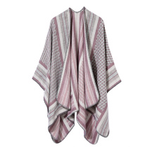 Cape écharpe réversible à devant ouvert grand poncho châle classique pour femmes pour l&#39;automne hiver